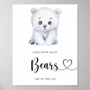 Winter Polar Bear - guess how many bears Poster