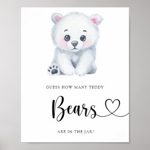 Winter Polar Bear - guess how many bears Poster