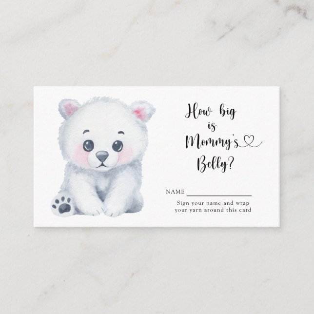 Winter polar bear How big is mummy's belly Enclosure Card (Front)