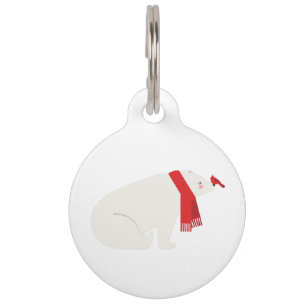 Winter Polar Bear Pet Tag