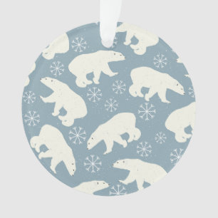 Winter Polar Bear seamless pattern + your ideas Ornament