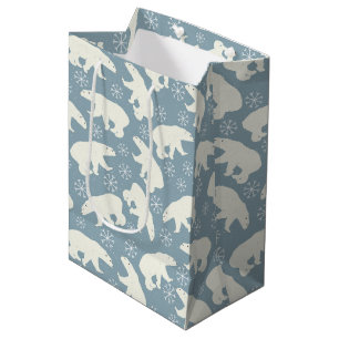 Winter Polar Bears seamless pattern + your ideas Medium Gift Bag