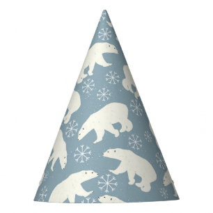 Winter Polar Bears seamless pattern + your ideas Party Hat