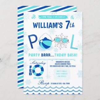 Winter Pool Party | Swimming Birthday Invitation