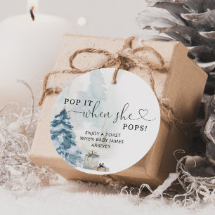 Winter Pop it when she pops baby shower Favour Tag
