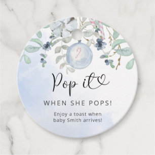 Winter Pop it when she pops baby shower Favour Tags