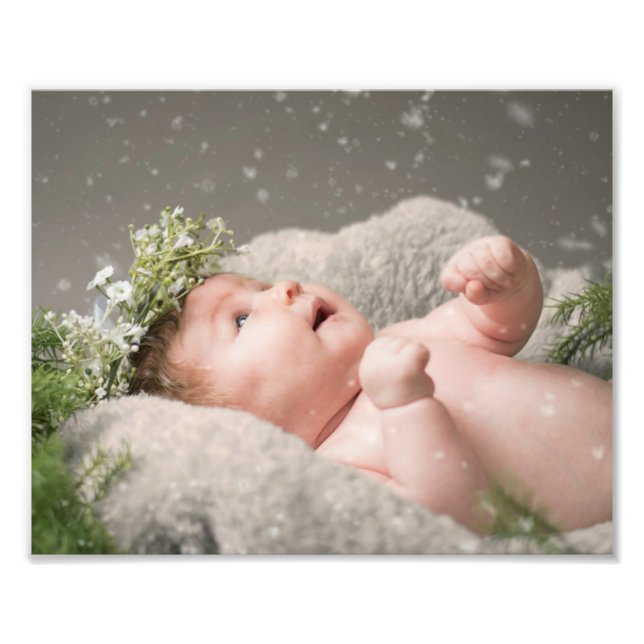 Winter Portrait Personalise Template Easy To Frame Photo Print (Front)