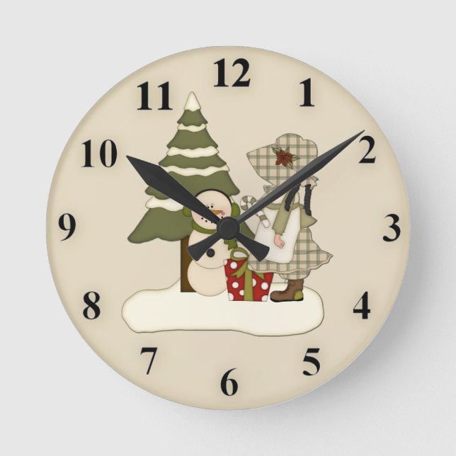 Winter Prairie Wall Clock (Front)