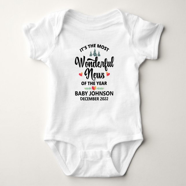 Winter Pregnancy Announcement  Baby Bodysuit (Front)