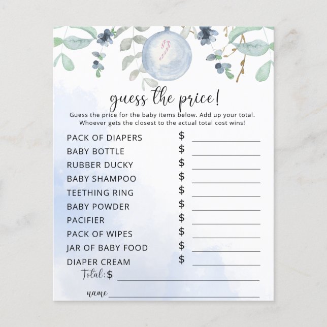 Winter Price Guess Game (Front)