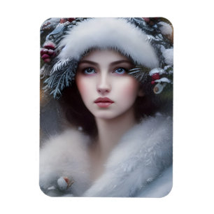 Winter Princess Holiday Magnet