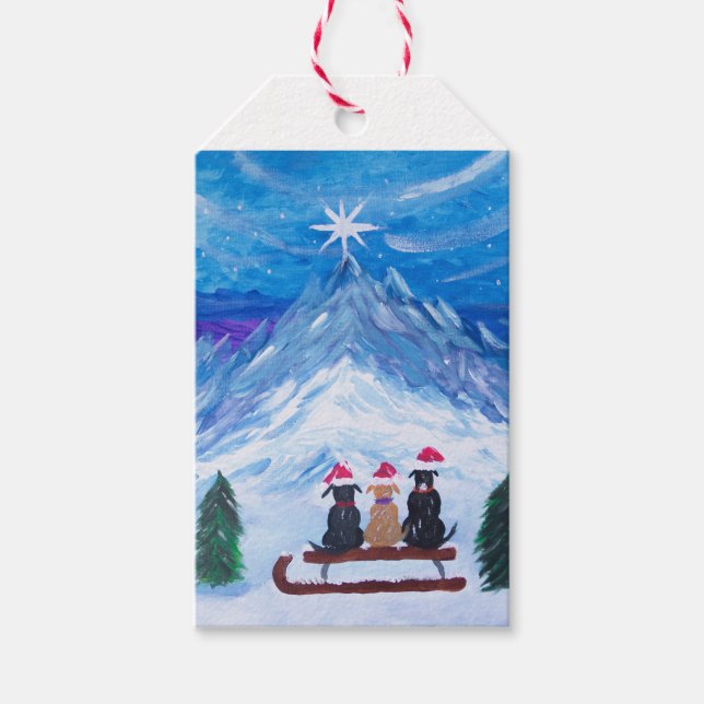 Winter Puppy Pals Gift Tags (Front)