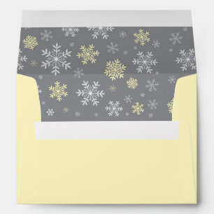 Winter Purple and Grey Snowflake Pattern Envelope