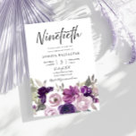Winter Purple Lavender Floral 90th Birthday Party Invitation<br><div class="desc">Winter Purple Lavender Floral 90th Birthday Party Invitation

See matching collection in Niche and Nest Store</div>