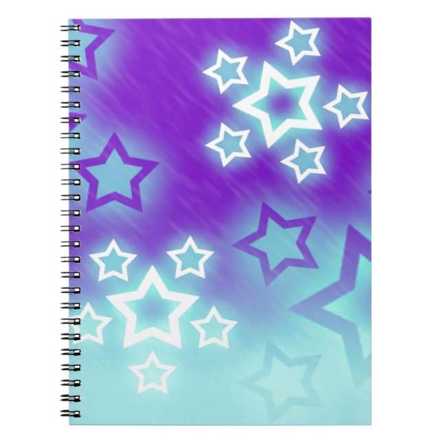Winter Purple Stars Spiral Notebook (Front)