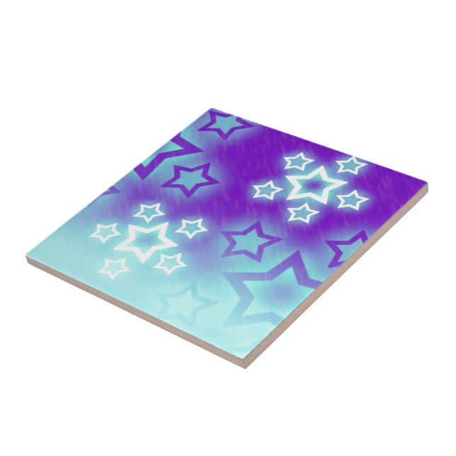 Winter Purple Stars Tile (Side)