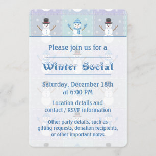 Winter Quilt Party Invitation