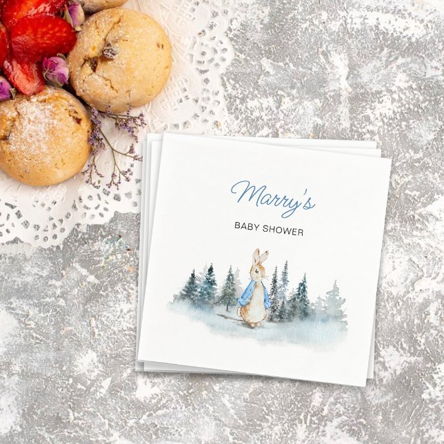 Winter Rabbit Baby Shower Napkin (Creator Uploaded)