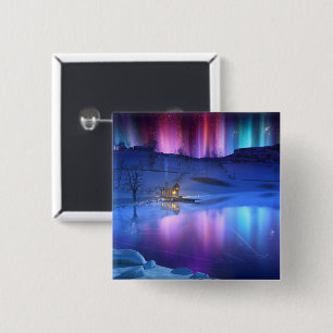 Winter Rainbow Button
