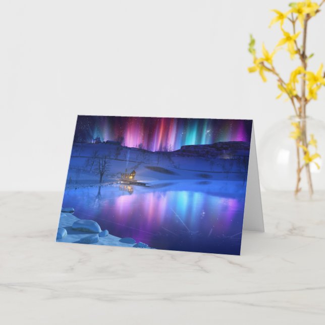 Winter Rainbow Card (Yellow Flower)