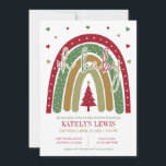 Winter Rainbow Christmas Baby Shower Invitation<br><div class="desc">Adorable rainbow with a christmas tree centre and heart accents.</div>
