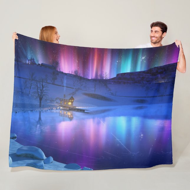 Winter Rainbow Fleece Blanket (In Situ)