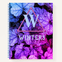 Winter Rainbow Monogram - Colourful Foliage Notebo