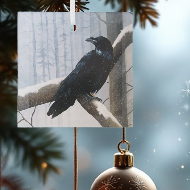 Winter Raven Forest Glass Tree Decoration (Creator Uploaded)