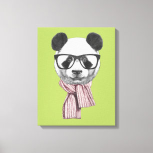 Winter Ready Panda Bear Canvas Print