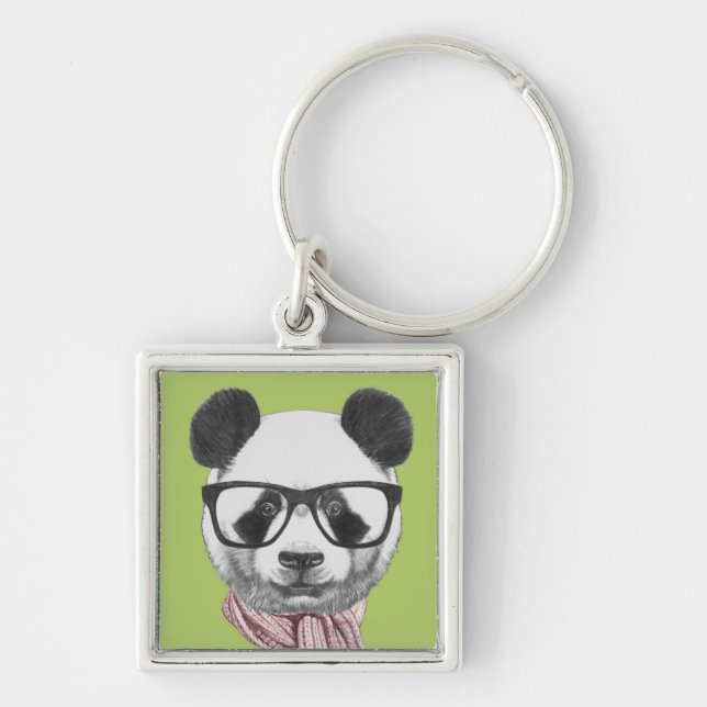 Winter Ready Panda Bear Key Ring (Front)