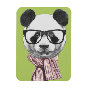 Winter Ready Panda Bear Magnet