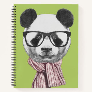 Winter Ready Panda Bear Notebook