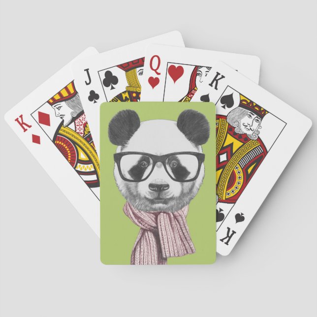Winter Ready Panda Bear Playing Cards (Back)