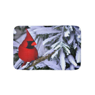 Winter Red Cardinal Bath Mat
