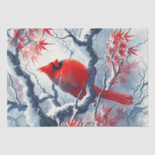 Winter Red Cardinal Bird Tissue Paper