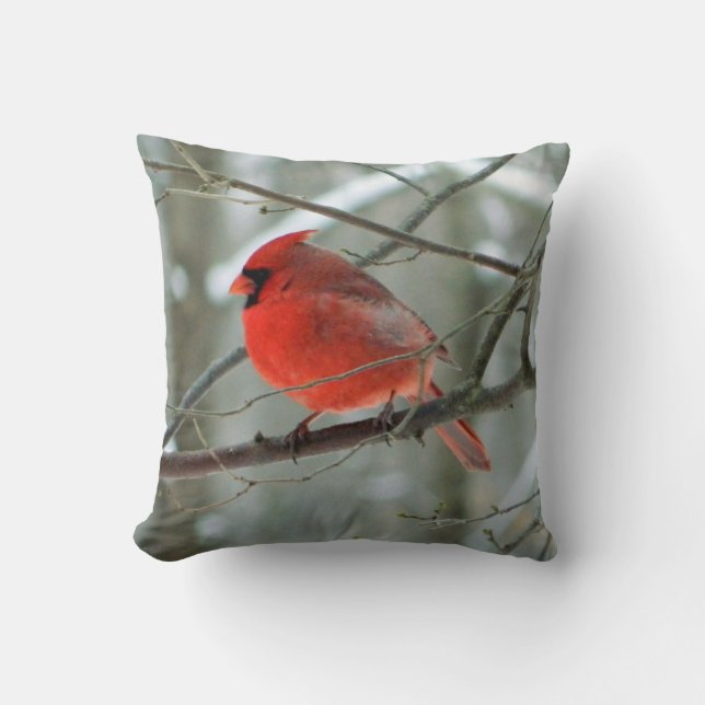 Winter Red Cardinal ( WestCreek) Cushion (Front)