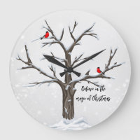 Winter Red Cardinals on Snowy Tree