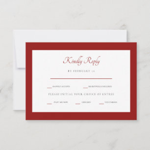 Winter Red Dinner Options RSVP Card