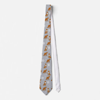 Winter Red Foxes Pattern Tie