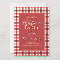 Winter Red Gingham Plaid Chequered Pattern