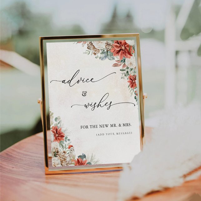 Winter Red Greenery Pinecone Advice & Wishes Pedestal Sign (Creator Uploaded)