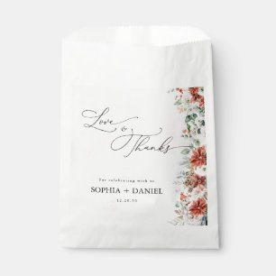 Winter Red Greenery Pinecone Wedding Favour Bags