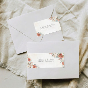 Winter Red Pinecone Wedding Return Address Label