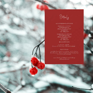 Winter Red Wedding Details Enclosure Invitation