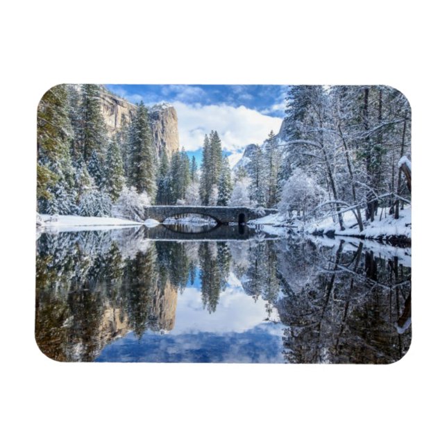 Winter Reflection at Yosemite Magnet (Horizontal)
