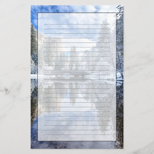 Winter Reflection at Yosemite Stationery (Front)