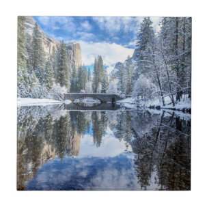Winter Reflection at Yosemite Tile
