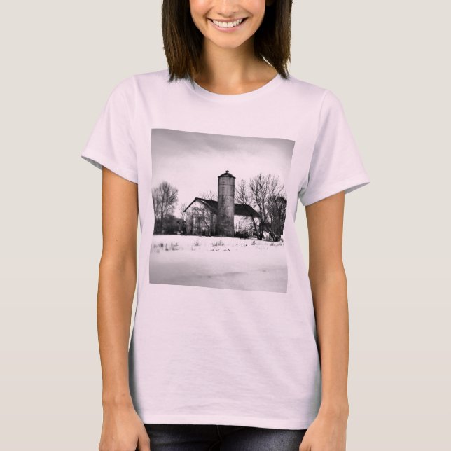 Winter Refuge Barn T-Shirt (Front)