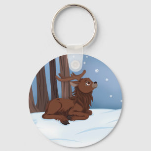 Winter Reindeer Key Ring