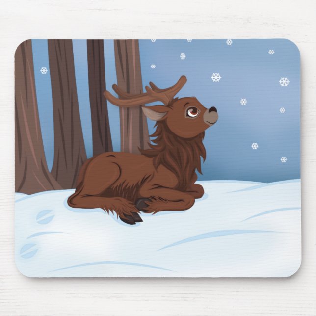 Winter Reindeer Mouse Pad (Front)